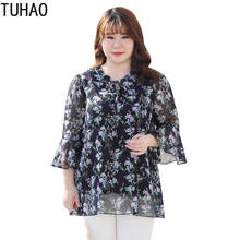 TUHAO Summer Mother Mom Chiffon Blouse Shirt Loose Oversized 6XL 5XL 4XL Blouses Women Office Lady Shirts Tops Big Size WM72 2024 - buy cheap