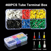 460pcs/box AWG22-12 0.5-4mm2 Tube Terminal Kit Set Insulated Wire VE Crimp Terminals Connector E0508 E7508 Terminal Suit Set 2024 - buy cheap