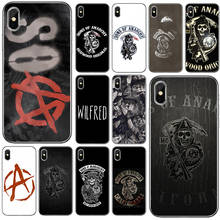 Moda sons of anarchy capa transparente silicone macio tpu caso de telefone para iphone 5 5S se 6plus 7 8 mais x xs xr xs max 11 2024 - compre barato