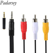 Padarsey 3.5mm to RCA AV Camcorder Video Cable,3.5mm Male to 3RCA Male Plug Stereo Audio Video AUX Cable (3.5 Straight to 3 RCA) 2024 - compre barato