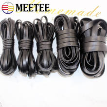 Meetee 5Meters Round 1-8mm Square 2-20mm Genuine Leather Black Rope DIY Bracelet Necklace Leather Cords Craft Accessories CD203 2024 - buy cheap