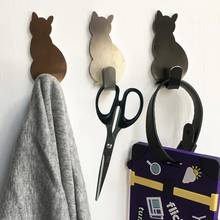 2pcs/lot  Home Decorative Hooks Cat Pattern Storage Holder for Bathroom Kitchen Hanger Stick on Wall Hanging Clothes Towel Racks 2024 - buy cheap