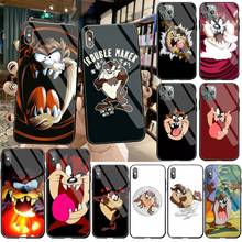 CUTEWANAN Cartoon Tasmanian Devil DIY Luxury Phone Case Tempered Glass For iPhone 11 Pro XR XS MAX 8 X 7 6S 6 Plus SE 2020 case 2024 - buy cheap