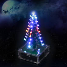 Носки с трехмерной аппликацией в виде 3D Рождественская елка светодиодный DIY Kit красный/зеленый/желтый светодиодный вспышка цепи комплект Новый год электронный набор для развлечения с музыкой 2024 - купить недорого
