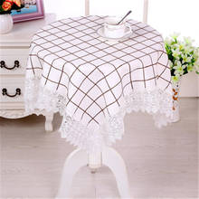Plaid Striped Lace Embroidery Decorative Table Cloth Mantel Rectangular Square Table Cover For Wedding Home Decor 2024 - buy cheap