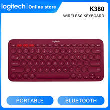 Logitech K380 Беспроводная клавиатура Bluetooth розовая Клавиатура тонкая мини Бесшумная Многофункциональная портативная клавиатура для ноутбука, планшета, ПК, компьютера 2024 - купить недорого