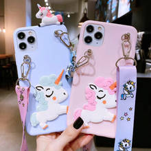 Unicorn Silicon With Doll Soft TPU Phone Case for iPhone 5 5S SE 2020 6 6S Plus X XR XS 11 Pro Max 12 Mini 7 8 With Lanyard 2024 - buy cheap