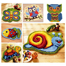 3D Embroidery Carpet Foamiran For Needlework Latch Hook Rug Kits Diy Knoopkussen Dieren Latch Hook Tapijt Kussen Knooppakket D 2024 - buy cheap