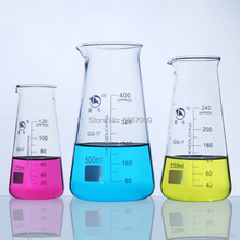 Vaso de vidrio cónico de Tres Esquinas para laboratorio de química, triangular vaso de vidrio de borosilicato con boquilla, 125ml, 250ml, 1 unidad 2024 - compra barato