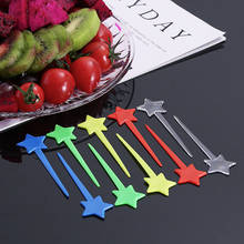 Tableware Kitchen Tool Colorful Transparent Star Disposable Food Picks Salad Desert Forks Fruit Snack Toothpick 500pc/lot 2024 - buy cheap