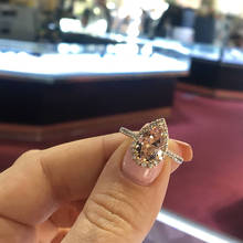 Anel de diamante em ouro rosa 18k, joia para mulheres sexy, ametista, em forma de coração, anel ametista 2024 - compre barato