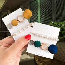 Korean Pearl Hair Clips Set Sweet Acrylic Geometric Hair Barrettes For Women Girls Fashion Smile Bead Matte Hair Pin Accessories 2024 - buy cheap