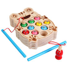 Fishing Toys For Children's Game Wooden Magnetic Fishing Game Early Learning Educational Toys Kids Brain Training Toys Xmas Gift 2024 - buy cheap