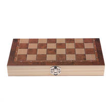Deluxe 9.5x9.5 Inch Chess Checker Backgammon 3 in 1 Wooden Travel Game Set 2024 - buy cheap