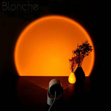 Luz conduzida da noite arco-íris pôr do sol lâmpada do projetor usb operar lâmpada de mesa para casa coffee loja atmosfera parede fundo decoração