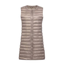 2020 mulheres ultra leve para baixo colete casual longo fino sem mangas jaqueta outono inverno quente colete gilet womens windproof casacos 2024 - compre barato