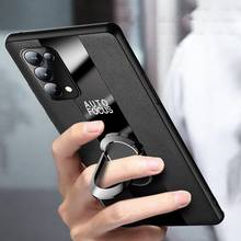 Funda de teléfono de cuero con anillo de lujo para OPPO, Reno 4, 5 Pro Plus, A55, carcasa para OPPO Find X3 Pro, X2, X3 Lite, Neo Realme, GT, NEO 2024 - compra barato