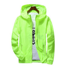 Men Waterproof Wind Breaker Coat Zipper Hoodie Jacket Quick Drying Sport Outwear HSJ88 2024 - buy cheap