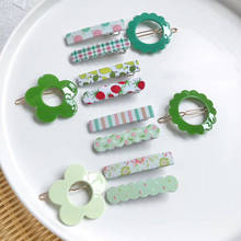 2021 new Japanese girl candy color hairpin multiple green color alligator clips flower frog clip children hair accessories 2024 - buy cheap