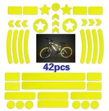 42PCS Bicycle Body Reflective Sticker Night Safety Logo Grid Stripe Warning Strip MTB Scooter  Helmet Body Reflective Sticker 2024 - buy cheap