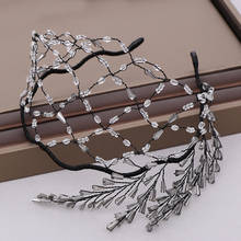 Handmade Black Hairband For Women Rhinestone Tiara Crowns Reticulate Headband Wedding Hair Accessories Bridal Women Jewelry 2024 - buy cheap