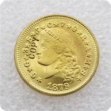 USA 1879 $4 Stella moneda de oro que brilla en el pelo, copia de monedas conmemorativas, réplica de monedas, medallas, coleccionables 2024 - compra barato