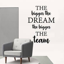 Large Big Dream Big Team Vinyl Waterproof Wall Decal Decor Living Room Bedroom Removable Murals naklejki na sciane 2024 - buy cheap