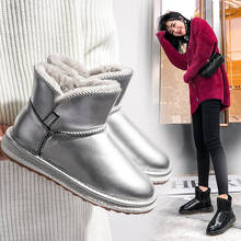 2019 Winter Warm Shoes Women Snow Boots Plush Brand Real Leather botas mujer Silver Ladies footware Female Ankle Boots with Fur 2024 - buy cheap