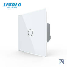 Livolo EU Standard Timer Switch(30s delay), AC 220~250V, 7Color Glass Panel, Light Touch Switch+LED Indicator,C701T-1/2/3/5 2024 - buy cheap