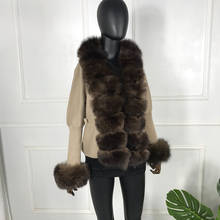 Cpreto novo inverno feminino casaco de pele de raposa gola caxemira suéter da moda poncho casaco de mangas longas 2024 - compre barato