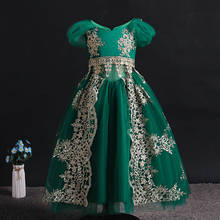 Bebê bordado formal vestido de princesa para a menina elegante vestido de festa de aniversário vestido de menina bebê menina roupas de natal 2-10 anos 2024 - compre barato