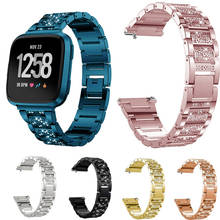 Diamond Strap For Fitbit Versa/Versa Lite Smart Watch Band Stainless Steel Women Wrist Bracelets For Fitbit Versa 2 Correa Bands 2024 - buy cheap