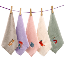 5pcs/Lot Super Soft Cute Hand Towel Baby rapid drying Small Size Face Towels With Embroidery toalla microfibra 25x25cm 2024 - buy cheap