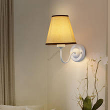 Nordic ткань настенный светильник для настенное зеркало для спальни Ванная комната Декор Освещение в помещении светильники Гостиная настенный прикроватный Бра фонари 2024 - купить недорого