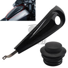 Tampa do tanque de gás combustível da motocicleta original & gloss preto tanque de combustível traço console capa para harley ultra limitada tri glide 08-17 modelos 2024 - compre barato