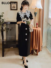 Новинка 2020, модное летнее элегантное офисное женское платье BLLOCUE в Корейском стиле, шикарное женское приталенное платье миди, платья 2024 - купить недорого