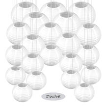 21pcs/set 6” 8” 10” 12” Mixed Size White Chinese Round Paper Lantern Hanging Lampion Wedding Event Birthday Party Decorations 2024 - buy cheap