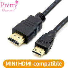 HDMI-совместимый с Mini HDMI-совместимый кабель высокоскоростной штекер-штекер 4K 1080P для камеры монитора проектора 1,5 м 2 м 3 м 5 м 10 м 2024 - купить недорого