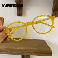 YOOSKE Vintage Glasses Frames for Women Retro Polygon Eyeglasses Frame Men Korean Style Student Optical Spectacles 2024 - buy cheap