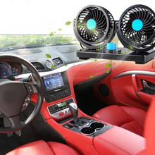 Вентилятор для автомобиля, 12 В/24 В, вращающийся на 360 градусов, 2 скорости, с двумя головками 2024 - купить недорого