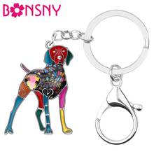 Chaveiro de liga de esmalte weveni, chaveiro doberman floral de strass, decorativo para carro e bolsa, presente para mulheres e meninas 2024 - compre barato