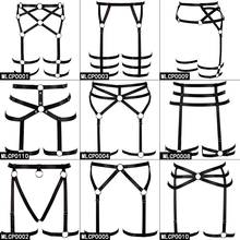 Black Garter Belts High Waist Harness for Women Strappy Cage Lingerie Elastic Adjust Leg Belts Full Bondage Festival Rave Wear 2024 - buy cheap