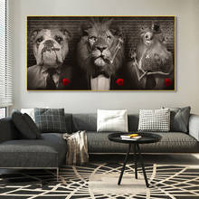 Pintura abstrata de parede, arte, leão com coroa, impressão em tela, sala, corredor, casa, decoração, imagens, quarto 2024 - compre barato