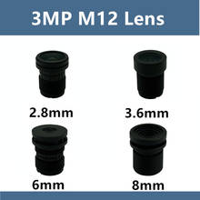 Lente de vigilância m12, 3mp, 1/2.7 polegadas, 2.8mm, 3.6mm, 6mm, 8mm, full hd, para câmera ip ahd, cctv, segurança 2024 - compre barato