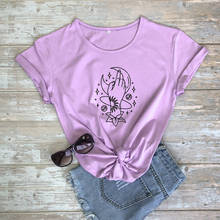 Camiseta de Luna y mano mágica para mujer, ropa 100% de algodón hipster, harajuku, unisex, informal, grunge, tumblr 2024 - compra barato