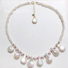 wholesales  Freshwater AAA  Natural white light purple irregular keshi pearl Necklace Tibetan  silver clasp 2024 - buy cheap