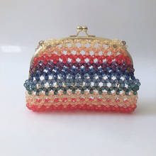 2020 Spring Color Transparent Beads Hand-stringed Pearl Bag Ins Popular Clip Bag Women's Colorful Hollow Bag 2024 - buy cheap
