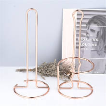 Kitchen Roll Paper Towel Bathroom Rose Gold Silver Wrought Iron Towel Holder Table Vertical Creative Napkins Rack Home Decor 1PC 2024 - buy cheap