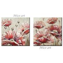 Abstract 2 Panel Canvas Art Pieces Flower Oil Painting 100% Hand Painted Canvas Wall Artwork Picture Paintings For Bedroom Decor 2024 - buy cheap