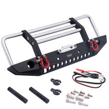 KYX Racing Alloy Front Bumper with LED Lights Upgrades Parts Accessories for 1/10 RC Crawler Car Traxxas TRX-4 TRX4 2024 - buy cheap